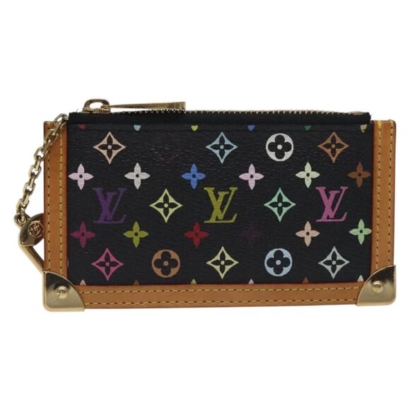 LOUIS VUITTON Multicolor Pochette Cles Coin Purse Black - Picture 4 of 16